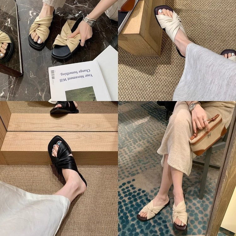 Dame Elegant Knyttede Slide Sandaler Stilla