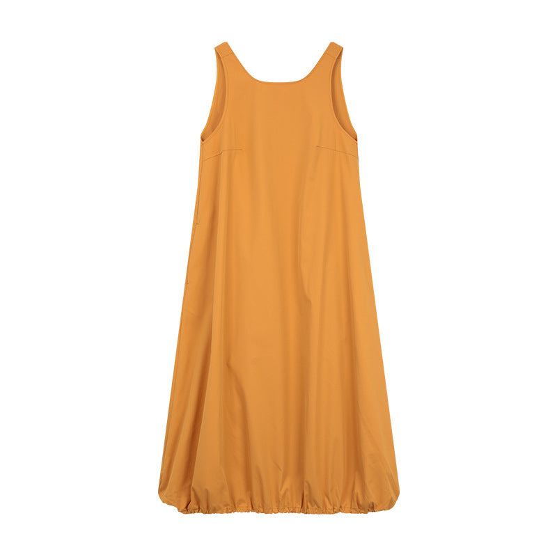 Dame afslappet Maxikjole med vidde udskåret nederdel og elastisk afslutning Stilla