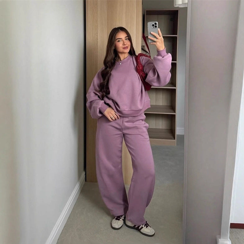Dame afslappet oversized sweatshirt- og joggingbuksesæt Stilla