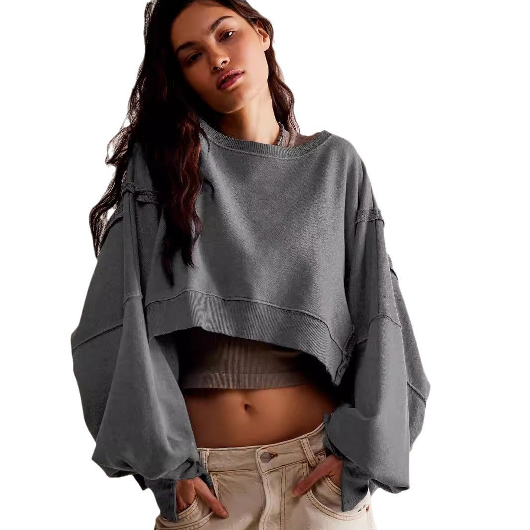 Dame afslappet oversized sweater med voluminøse ærmer og blødt materiale Stilla