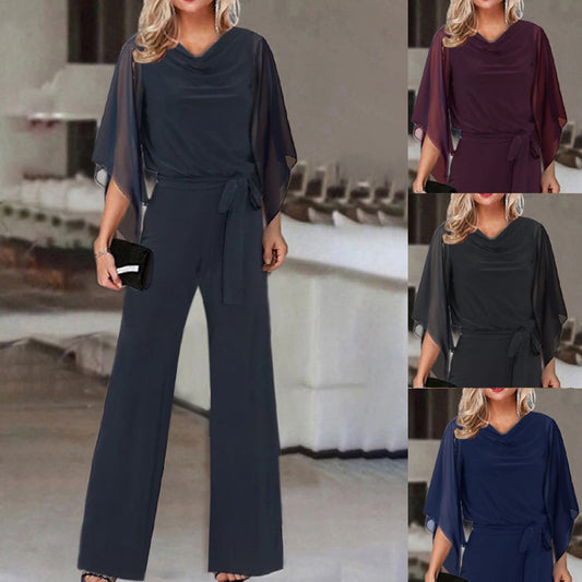 Dame Elegant Bredbenet Jumpsuit Stilla