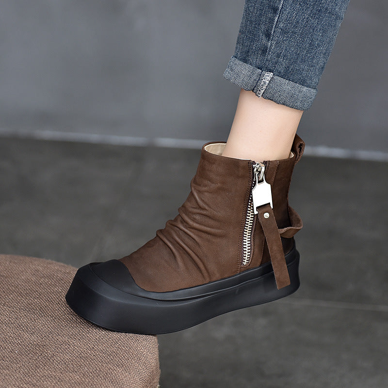 Damer højt skåret sneaker-støvler med moderigtig lynlås og slidstærkt overmateriale Stilla