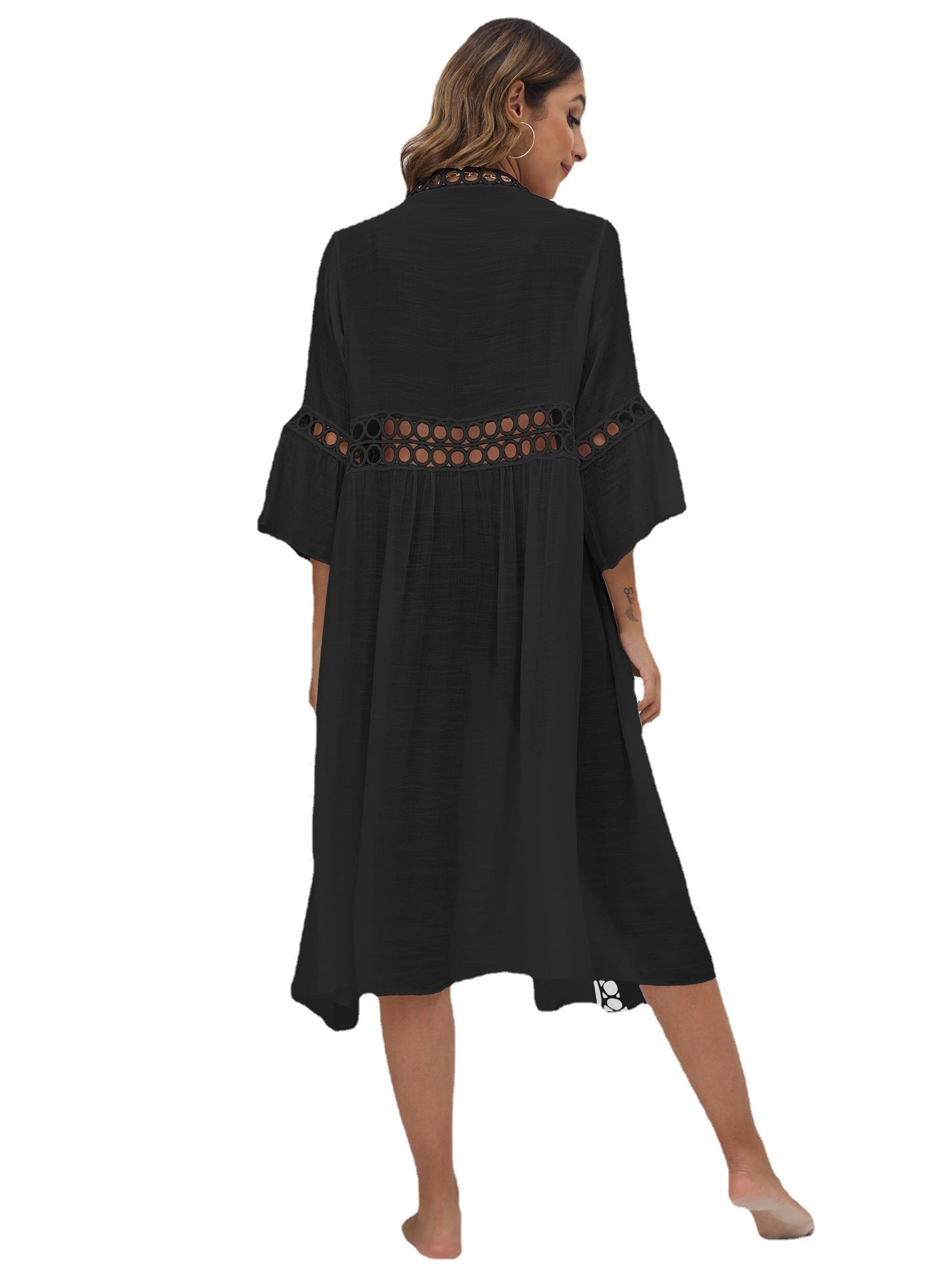 Dame elegant hækle-detals strandovergangsrobe Stilla