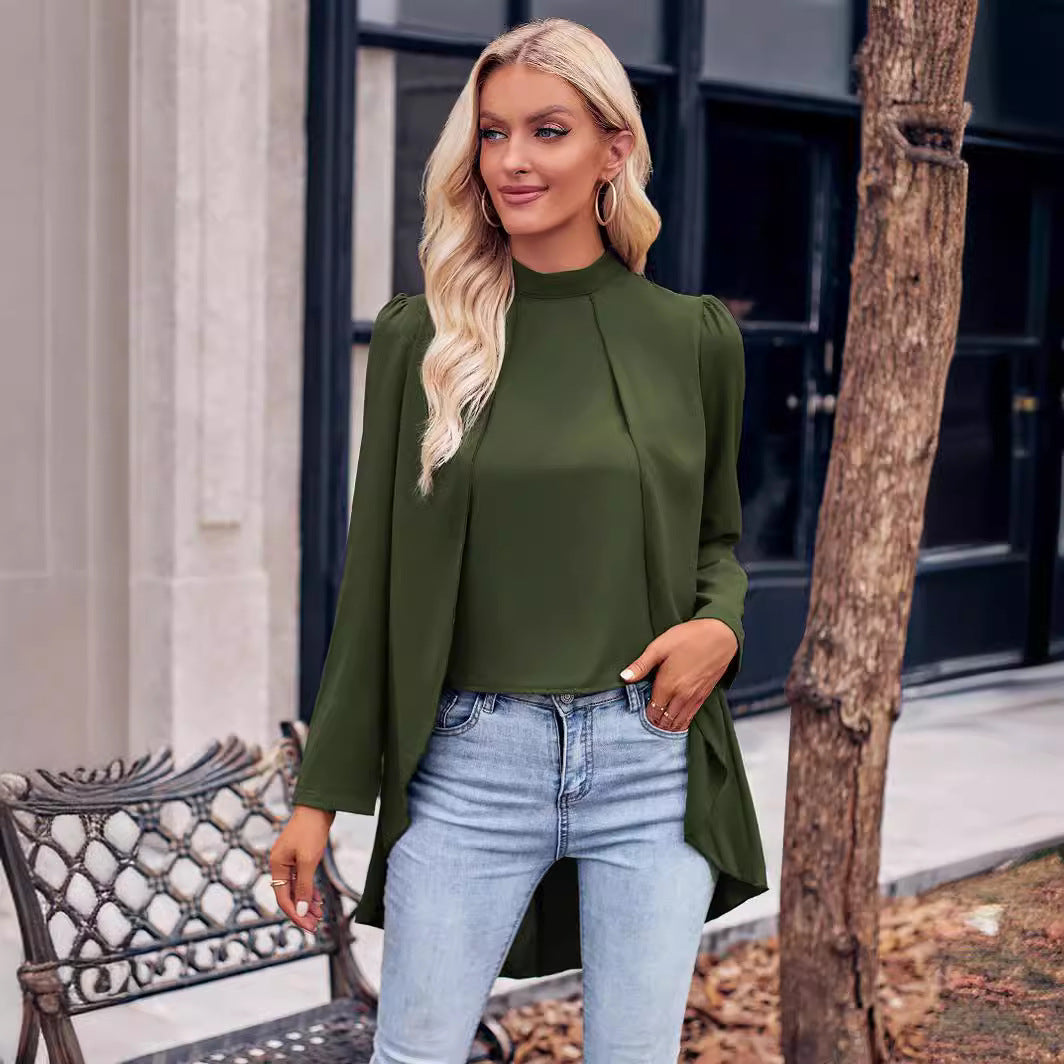 Dame elegant blazer med detaljeelsket skåret revers Stilla