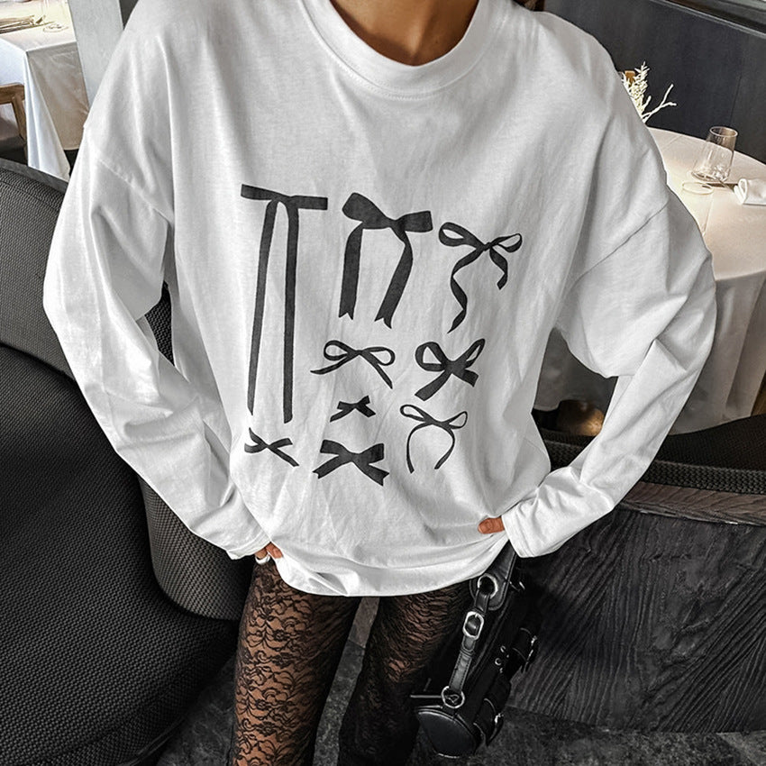 Dame afslappet oversized T-shirt med unikt grafisk print Stilla