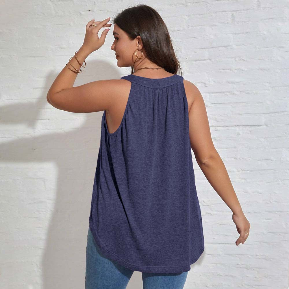 Dame afslappet spaghetti strop top med knapdetaljer Stilla