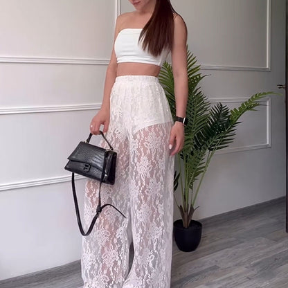 Dame Strandlook Sæt bestående af usædvanlig spidsindpakning og trendy shorts Stilla