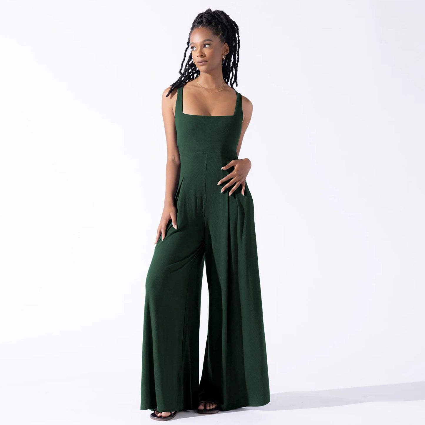 Dame jumpsuit med bredt ben og elegant look Stilla
