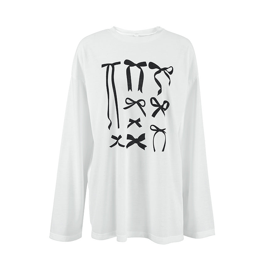 Dame afslappet oversized T-shirt med unikt grafisk print Stilla