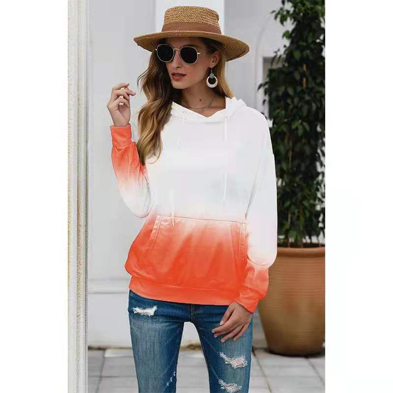 Dame afslappet hoodie med farvegradient Stilla