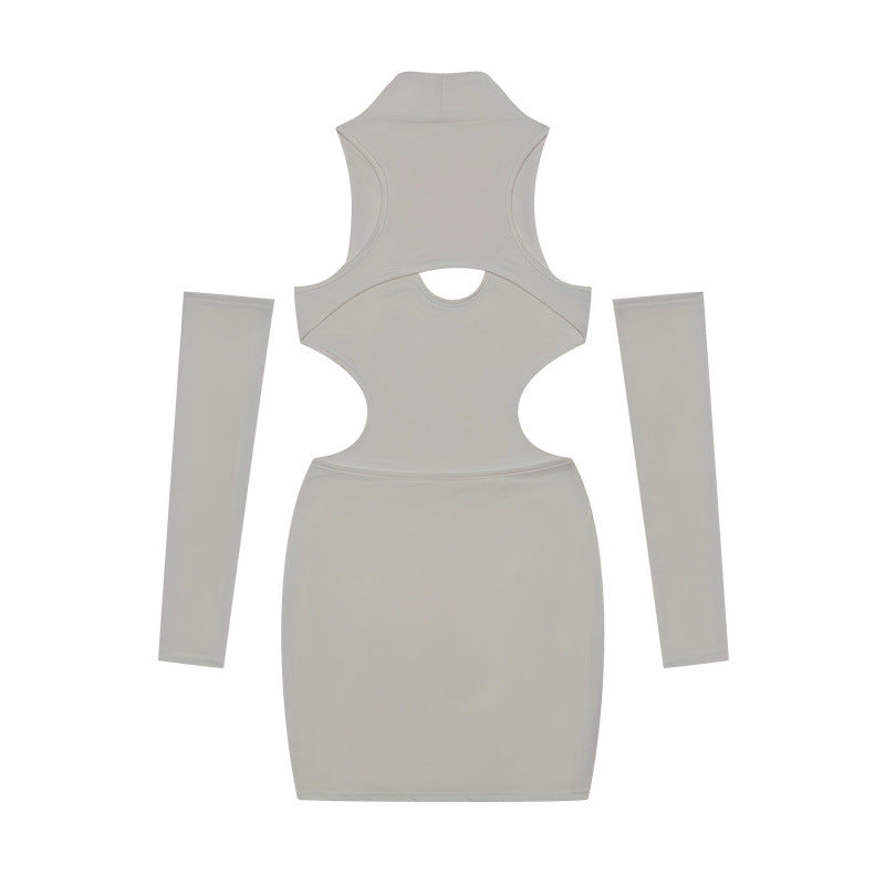 Dame Cut-Out Bodycon Kjole med lange ærmer Stilla