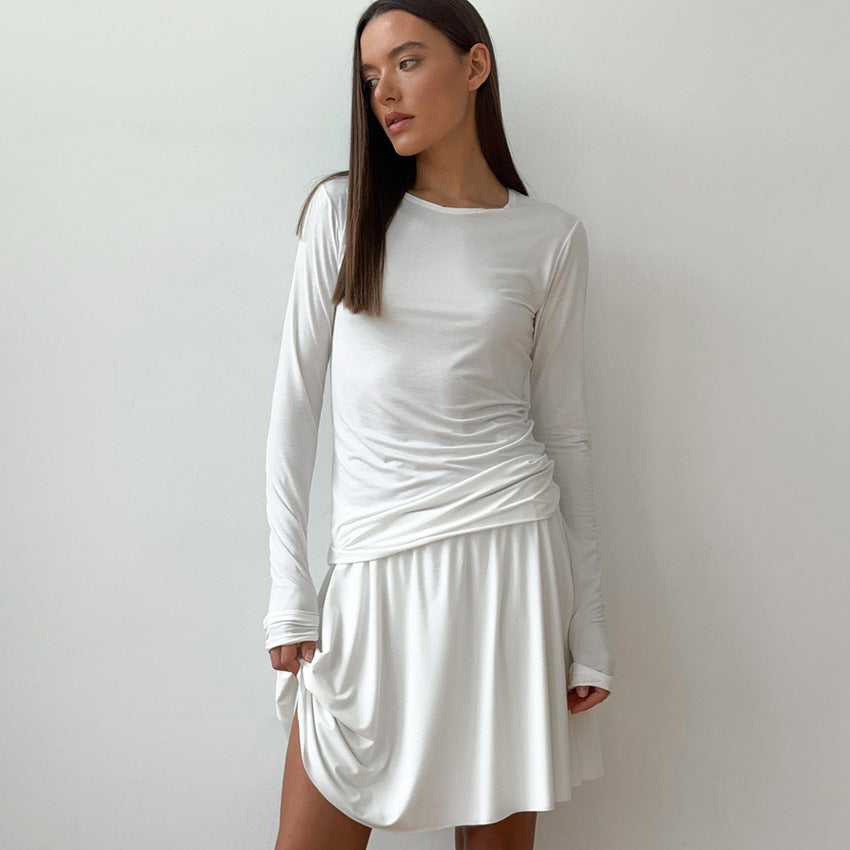 Dame elegant kjole med ærmeløs top og flydende skirt Stilla