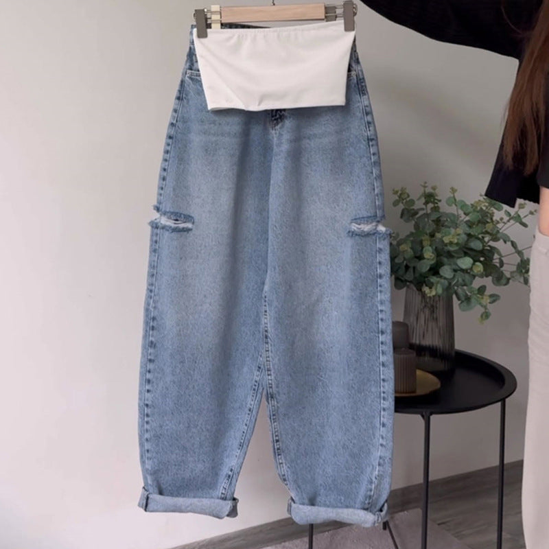 Dame Baggy Jeans med afslappet snit og indsnit knæ Stilla