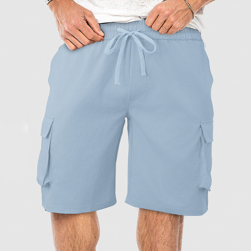 Herrer Cargo Shorts med elastisk talje og praktisk lomme-design Stilla