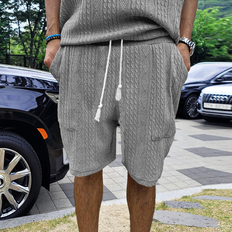 Herrer afslappede cargo-shorts med elastisk talje og praktiske lommer Stilla