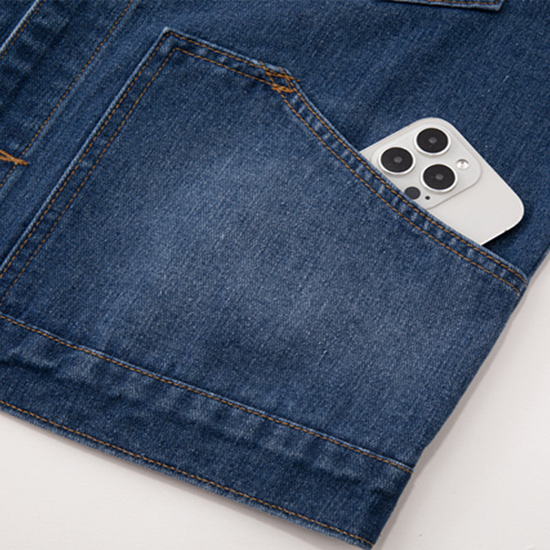 Dame denimjakke i vintage-stil med praktiske lommer og afslappet pasform Stilla