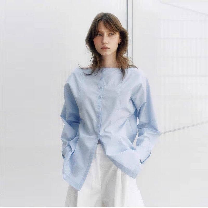 Dame elegant Button-Up Bluse med struktureret design og behagelig pasform Stilla