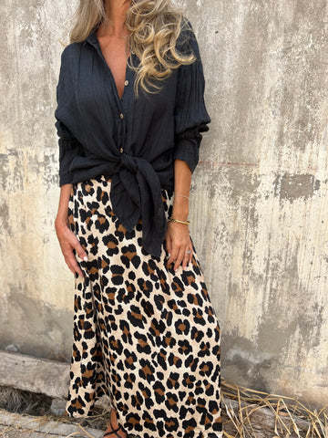 Dame Elegant Knoten-Front Maxi Nederdel Sæt Stilla