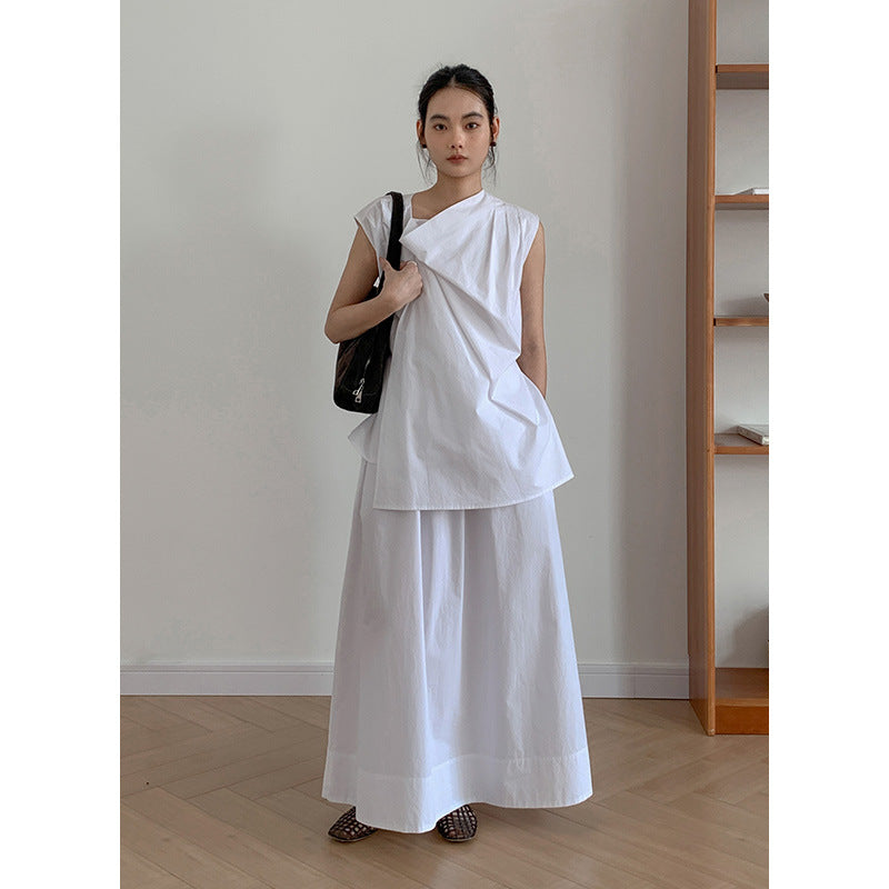 Dame elegant indpakningsoberste med innovativ drapering Stilla