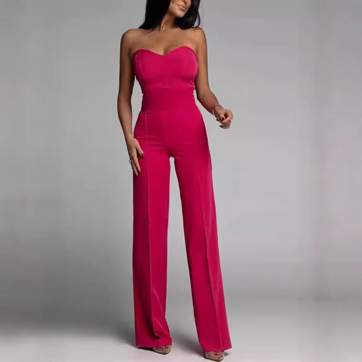 Dame jumpsuit med off-shoulder design og brede ben Stilla