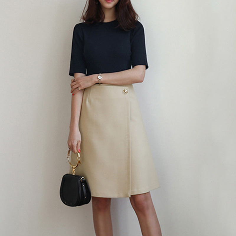 Dame A-linie nederdel med elegant drapering Stilla