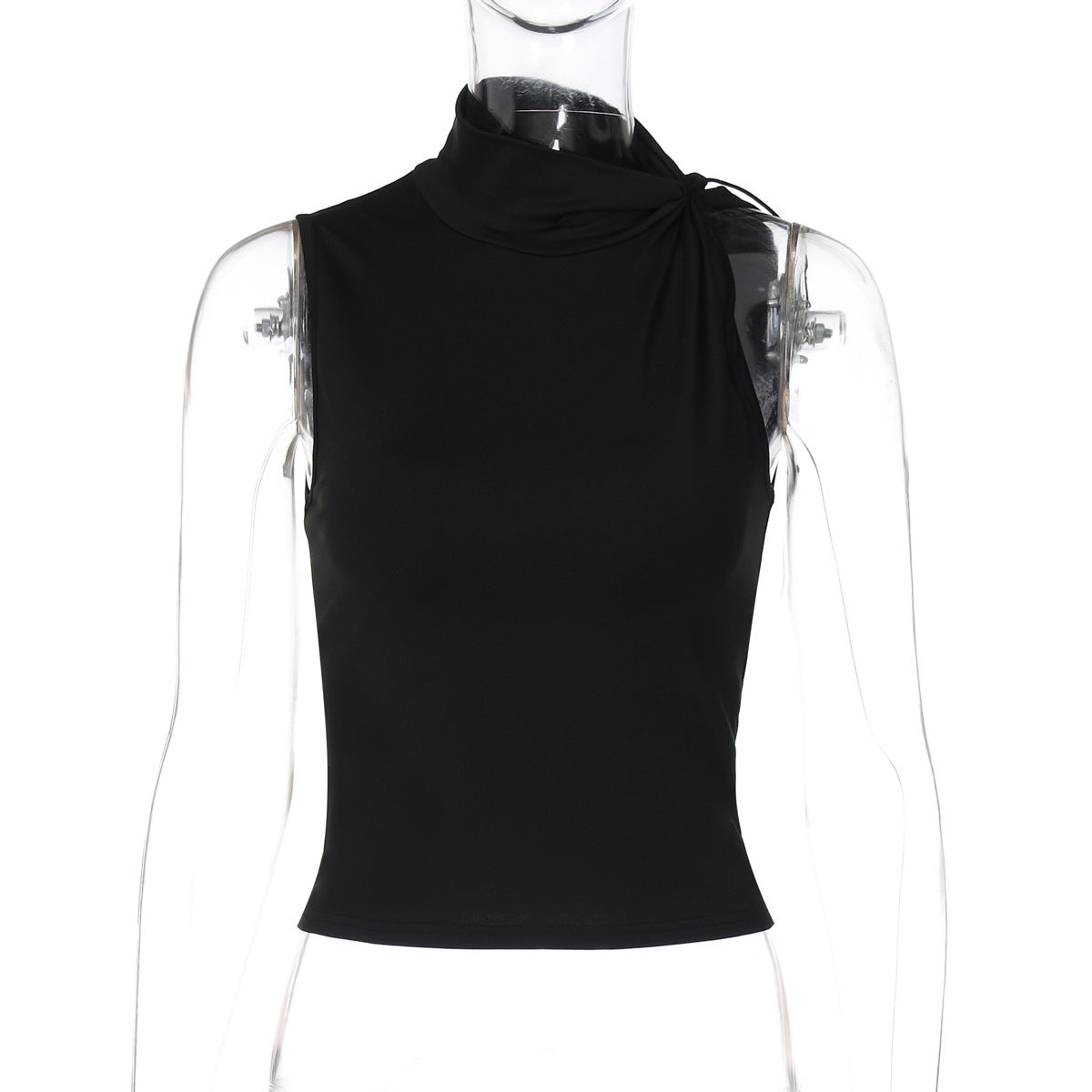 Dame Elegant højhalset top med legesygt knude-detalje Stilla