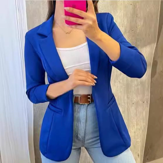 Dame Elegant Blazerjakke med figursyet snit og praktiske lommer Stilla