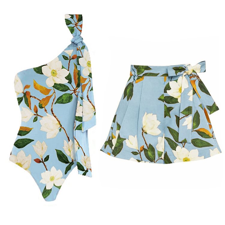 Dame jumpsuit med asymmetrisk snit og flydende nederdel Stilla