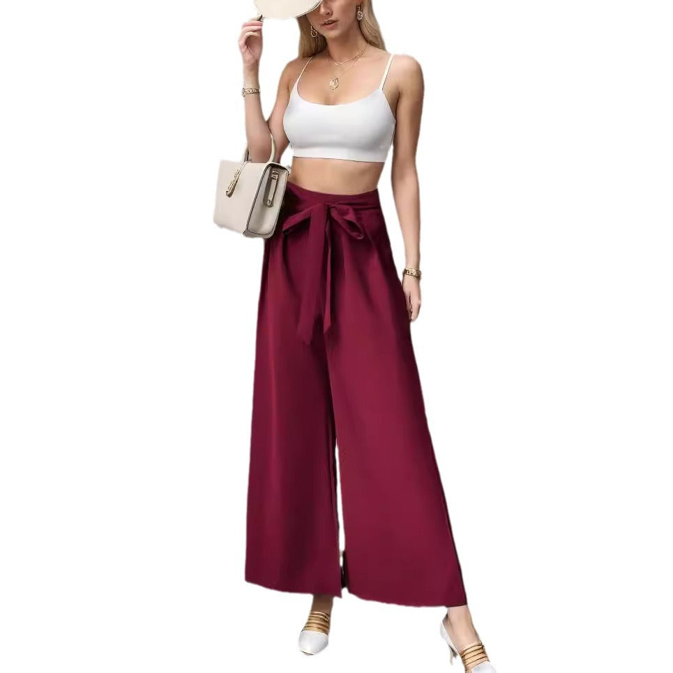 Dame elegant bred buks med praktisk bånd i taljen og sidelufthul Stilla