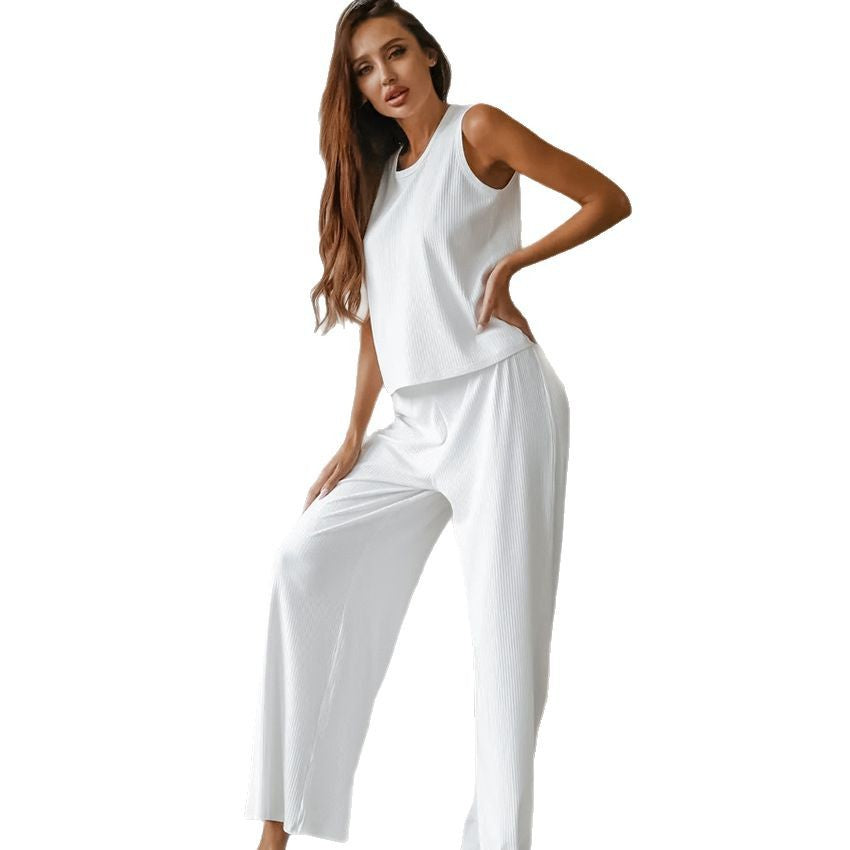 Dame afslappet lounge-sæt i fint ribstrik Stilla