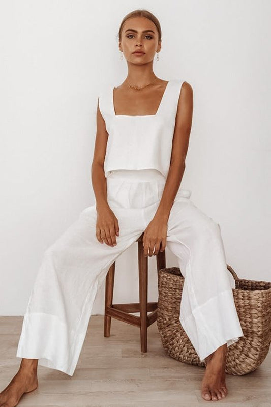 Stilla | Bredde benbukser Square Neck Vest To-delt dragt