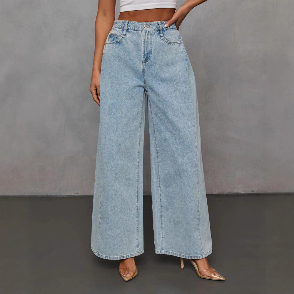 Dame cropped jeansjakke med lynlås og klassiske lommer Stilla