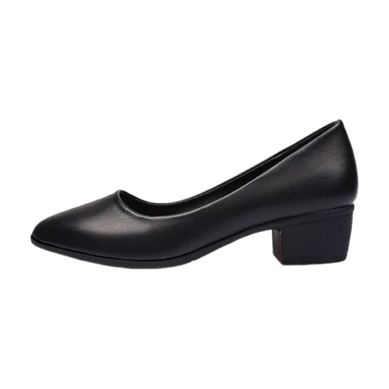 Dame elegant blokhæle-pumps med slynget V-udskæring og moderne design Stilla