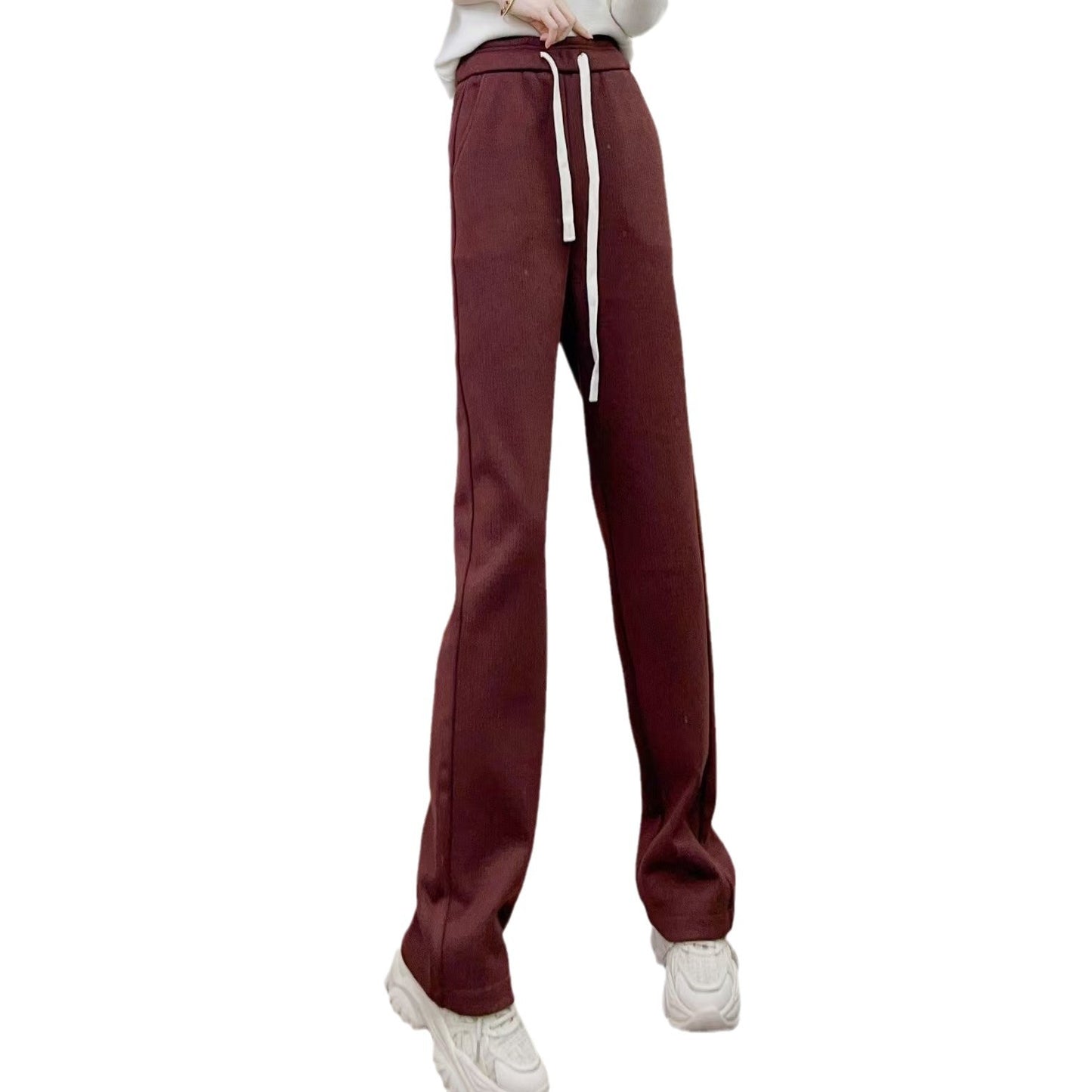 Dame elegant fritidsbukser med høj talje og justerbar snor Stilla