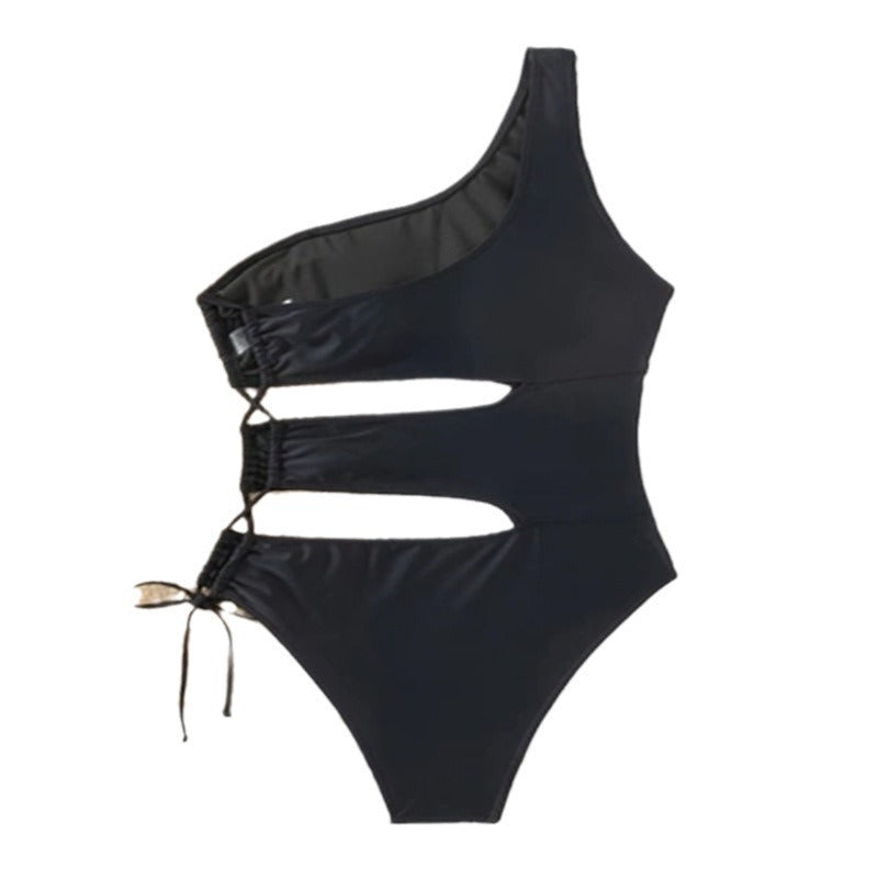 Dame Cut-Out-bikini-sæt med asymmetrisk top og høj talje Stilla