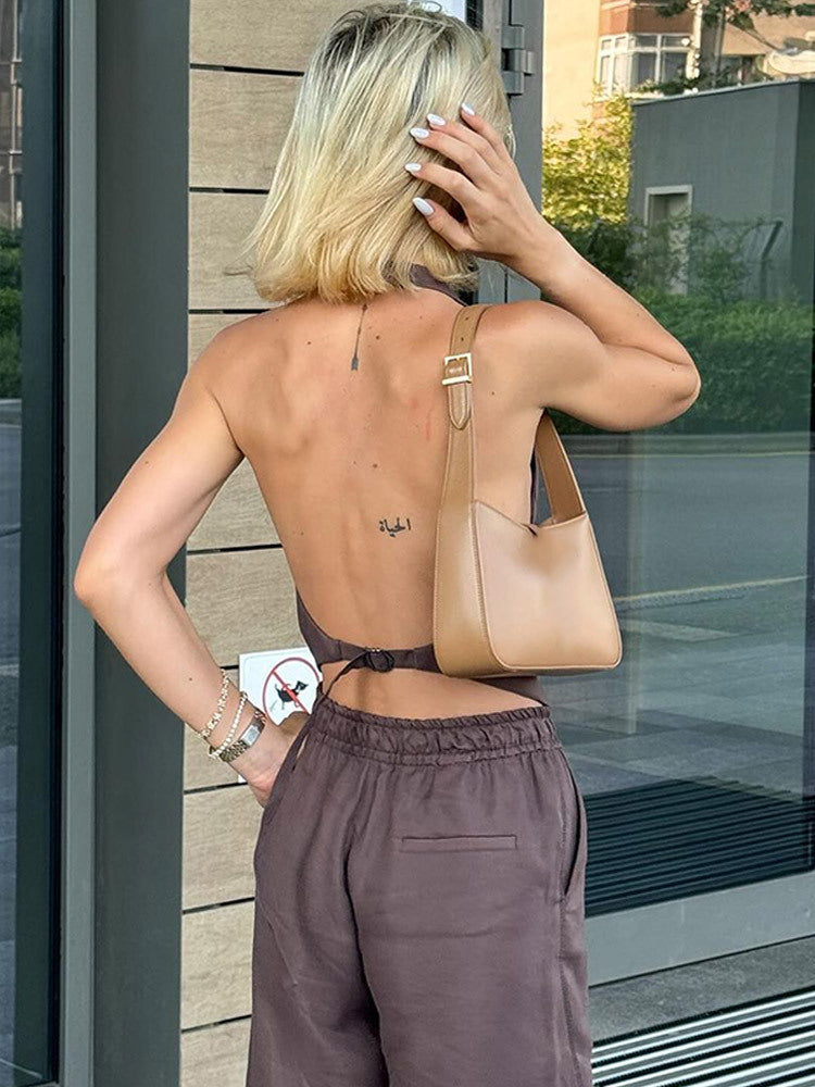 Dame afslappet jumpsuit med elegant snit og praktiske lommer Stilla