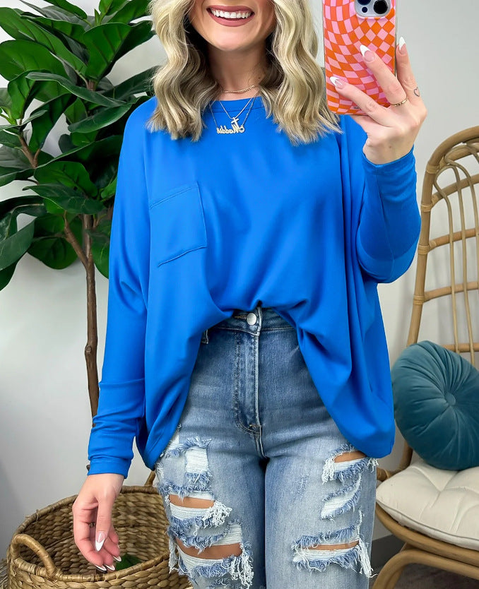 Dame afslappet oversized skjorte med lommer Stilla