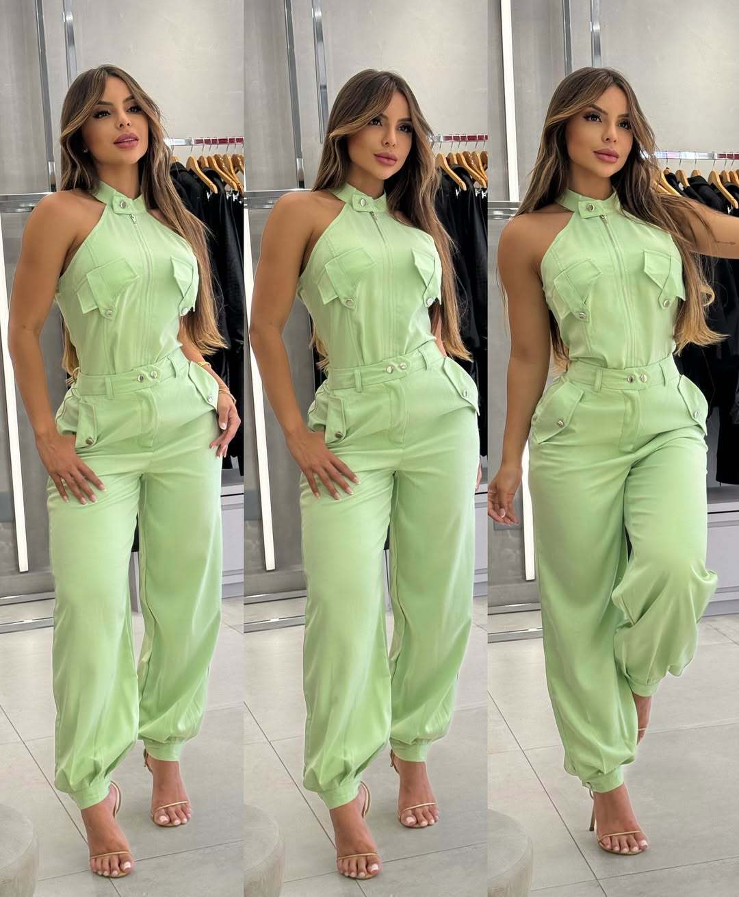 Dame elegant Jumpsuit med taljeret silhuet og luksuriøs lynlås Stilla