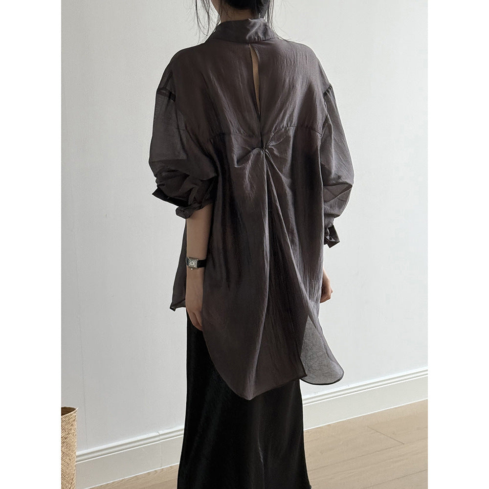 Dame afslappet silke blouse med skjult lukning Stilla