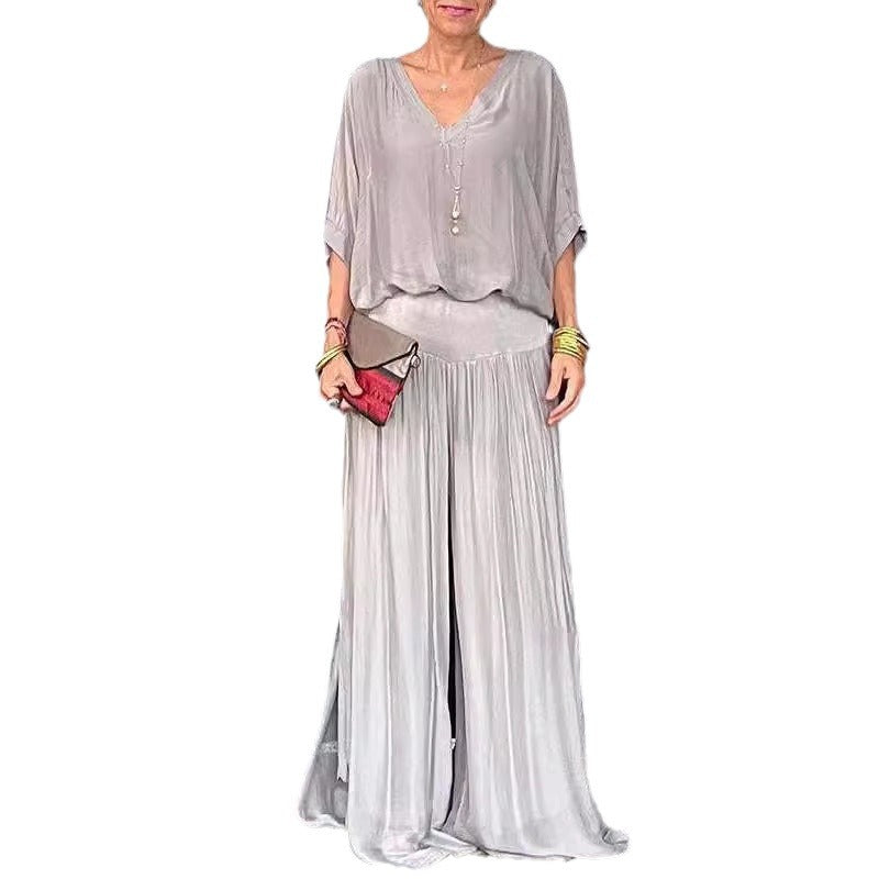 Dame Relaxed Fit Bredbenet Jumpsuit Stilla