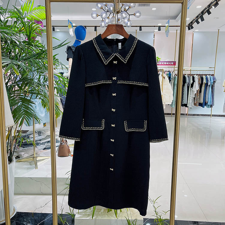 Dame Elegant Blazer-Kjole med struktureret design og smykkeknapdetaljer Stilla