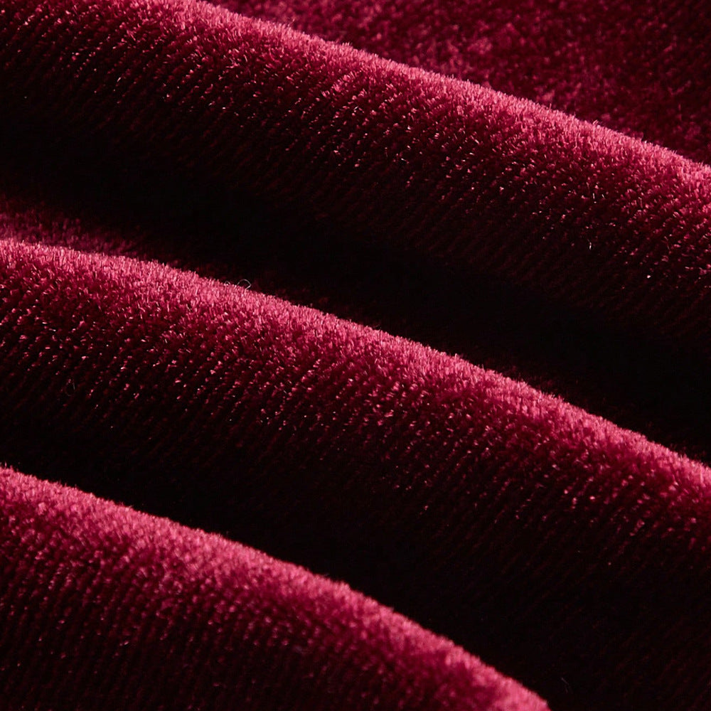 Dame Cropped Top i fløjlsagtigt materiale med dekorativ snørebånd Stilla