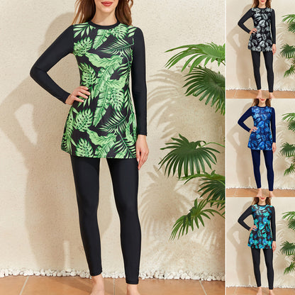 Dame UV-beskyttelse badeshorts med lange ærmer og flot skørt Stilla