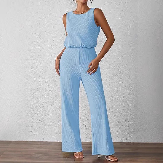 Dame jumpsuit i trendy ribstrikdesign Stilla