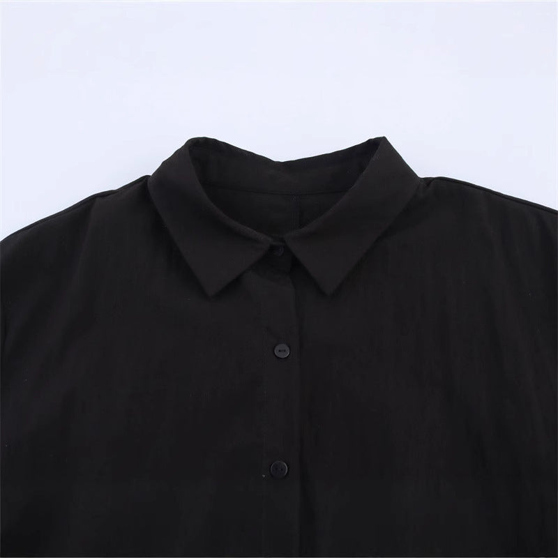 Dame afslappet kortærmet skjorte med dropped shoulders Stilla