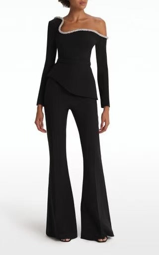 Dame elegant heldragt med asymmetrisk design og glitrende pynt Stilla