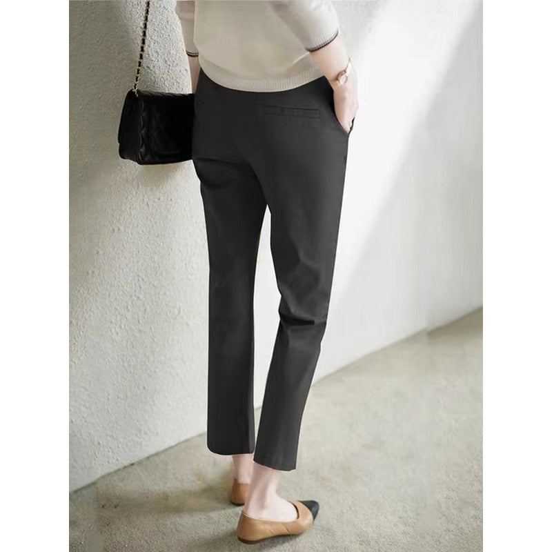 Dame elegant Chino bukser med høj talje og lige ben Stilla