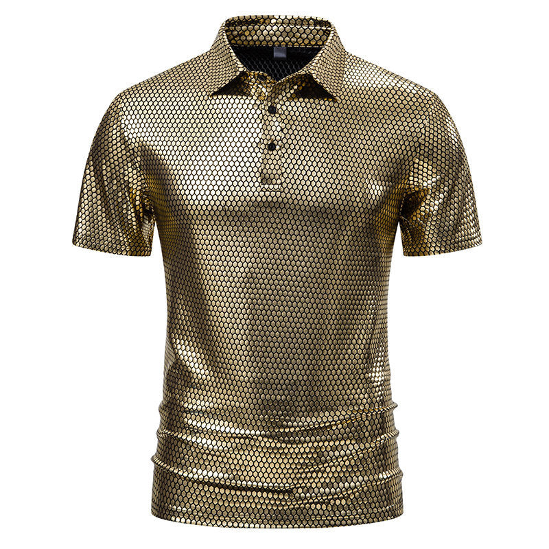 Herrer Metallic Grafik Polo-Shirt Stilla