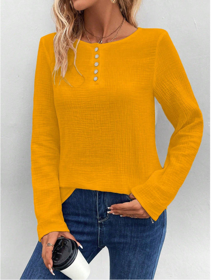 Dame afslappet skjorte med knapdetalje Stilla