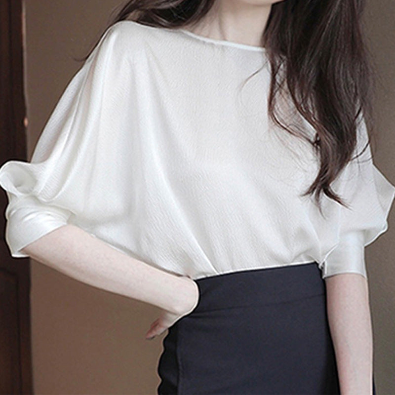 Dame afslappet bluse med blødt flydende stof Stilla